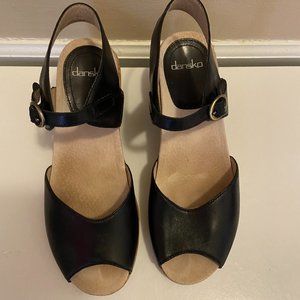 Dansko Charlotte Full Grain Sandal Black Size 39